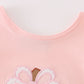 Pink floral pumpkin applique girl set