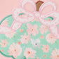 Pink floral pumpkin applique girl set