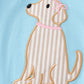 Blue puppy applique dress