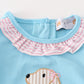 Blue puppy applique dress