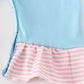 Blue puppy applique girl romper