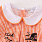 Orange plaid halloween embroidery dress