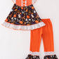 Orange halloween ruffle girl set