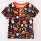 Orange halloween ruffle boy top