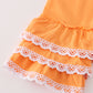 Pumpkin floral print lace ruffle set