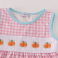 Pink plaid pumpkin embroidery ruffle dress