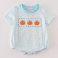 Blue plaid pumpkin embroidery boy bubble