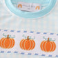 Blue plaid pumpkin embroidery boy bubble