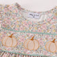 Pink floral print pumpkin embroidery baby set