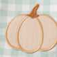 Green gingham pumpkin embroidery boy romper