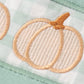 Green gingham pumpkin embroidery boy set