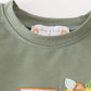 Green train pumpkin applique boy set