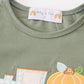 Green train pumpkin applique girl set