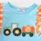 Blue truck pumpkin applique girl bubble