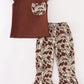 Brown camouflage ruffle girl set