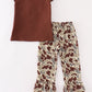 Brown camouflage ruffle girl set