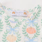 Green bow pumpkin print girl set