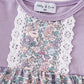 Purple floral print baby set