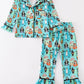 Halloween character print girl pajamas set