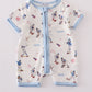 Baseball print boy romper