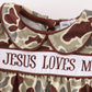 Camouflage jesus loves me embroidery girl bloomer set