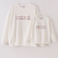 White mini embroidery mom&me sweatshirt