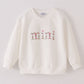 White mini embroidery mom&me sweatshirt