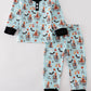 Blue halloween boy pajamas set