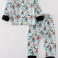 Blue halloween boy pajamas set