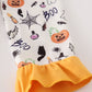 Halloween print girl pajamas set