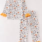 Halloween print girl pajamas set