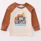 Noah's ark embroidery stripe boy top