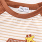 Noah's ark embroidery stripe boy top