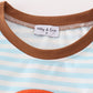 Blue stripe noah's ark animal applique boy top