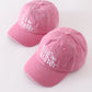 Pink sister embroidery baseball cap