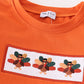 Orange turkey embroidery plaid boy set