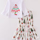 White grinch print girl set