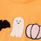 Orange halloween ghost pumpkin girl romper