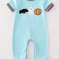 Blue halloween ghost pumpkin boy romper