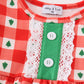 Red christmas tree gingham girl bubble