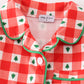 Red christmas tree gingham girl pajamas set