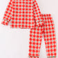 Red christmas tree gingham boy pajamas set