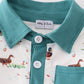 Green duck print boy set