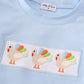 Blue turkey embroidery boy top