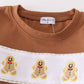 Brown gingerbread embroidery boy set