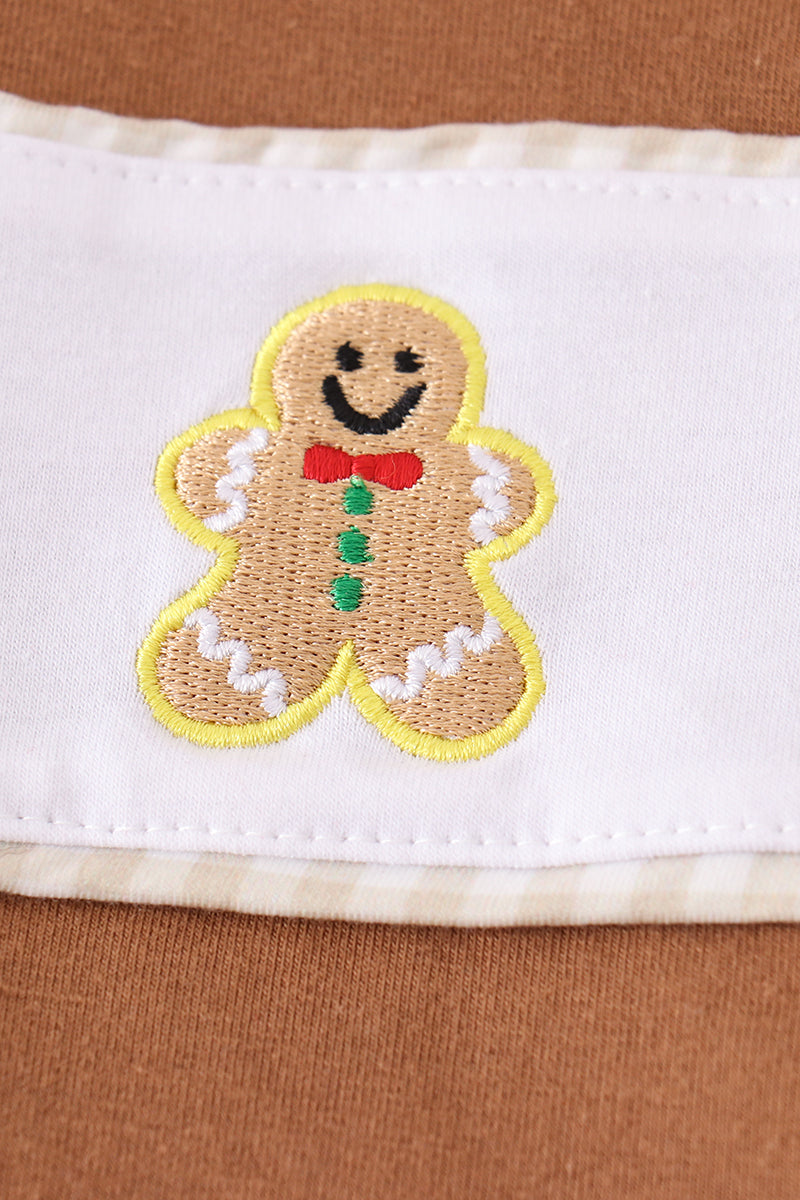 Brown gingerbread embroidery boy set