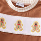 Brown gingerbread embroidery boy bubble