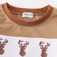 Brown deer embroidery boy top