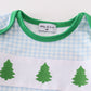 Green christmas tree embroidery boy romper