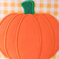 Pumpkin applique checkered ruffle candy bucket